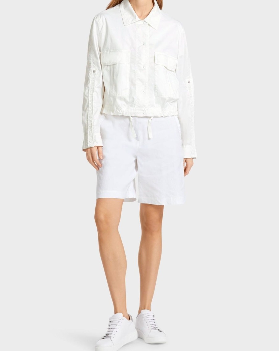 Women MARC CAIN Loungewear | Light Summer Jacket With Cargo Pockets 100-White