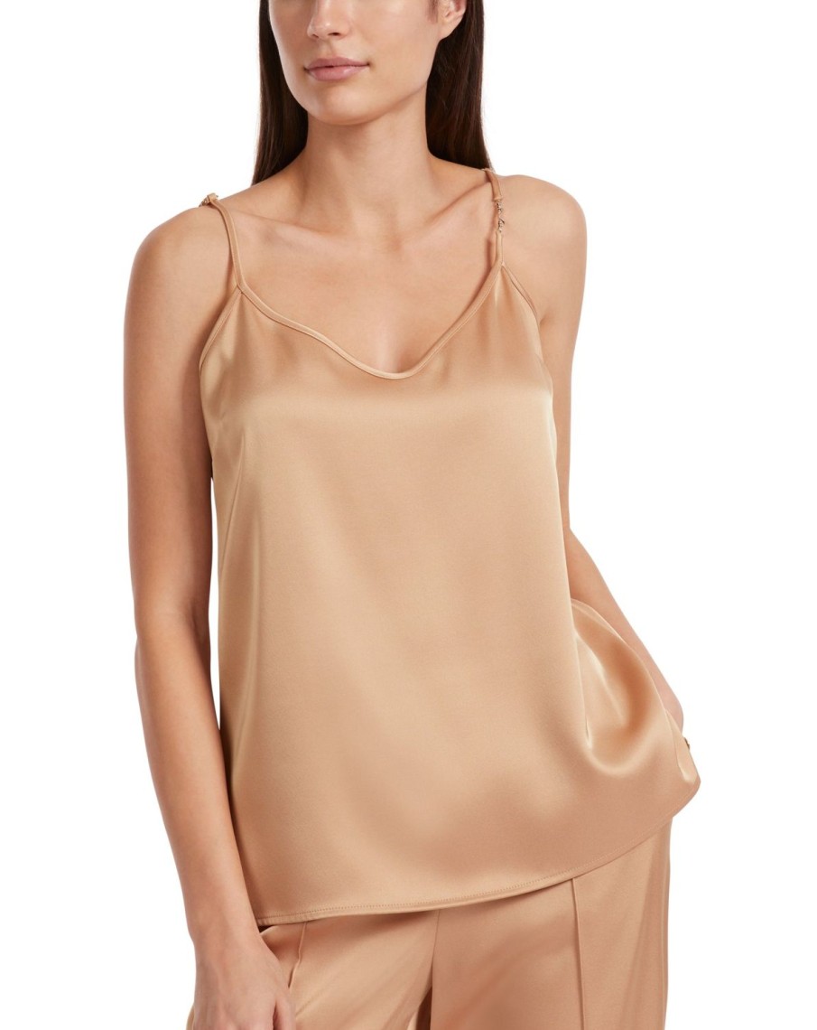 Women MARC CAIN Tops | Silky Cami With Marc Cain Chain On Strap