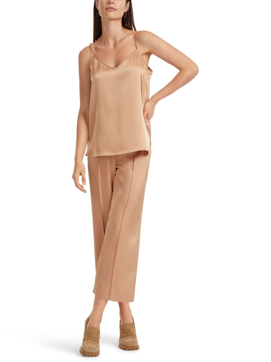 Women MARC CAIN Tops | Silky Cami With Marc Cain Chain On Strap