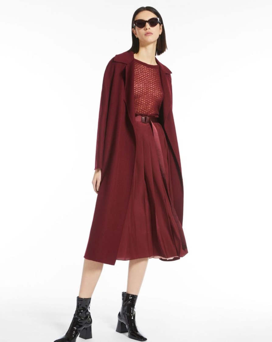 Women MAX MARA Skirts | Getto Pleated Skirt Wine