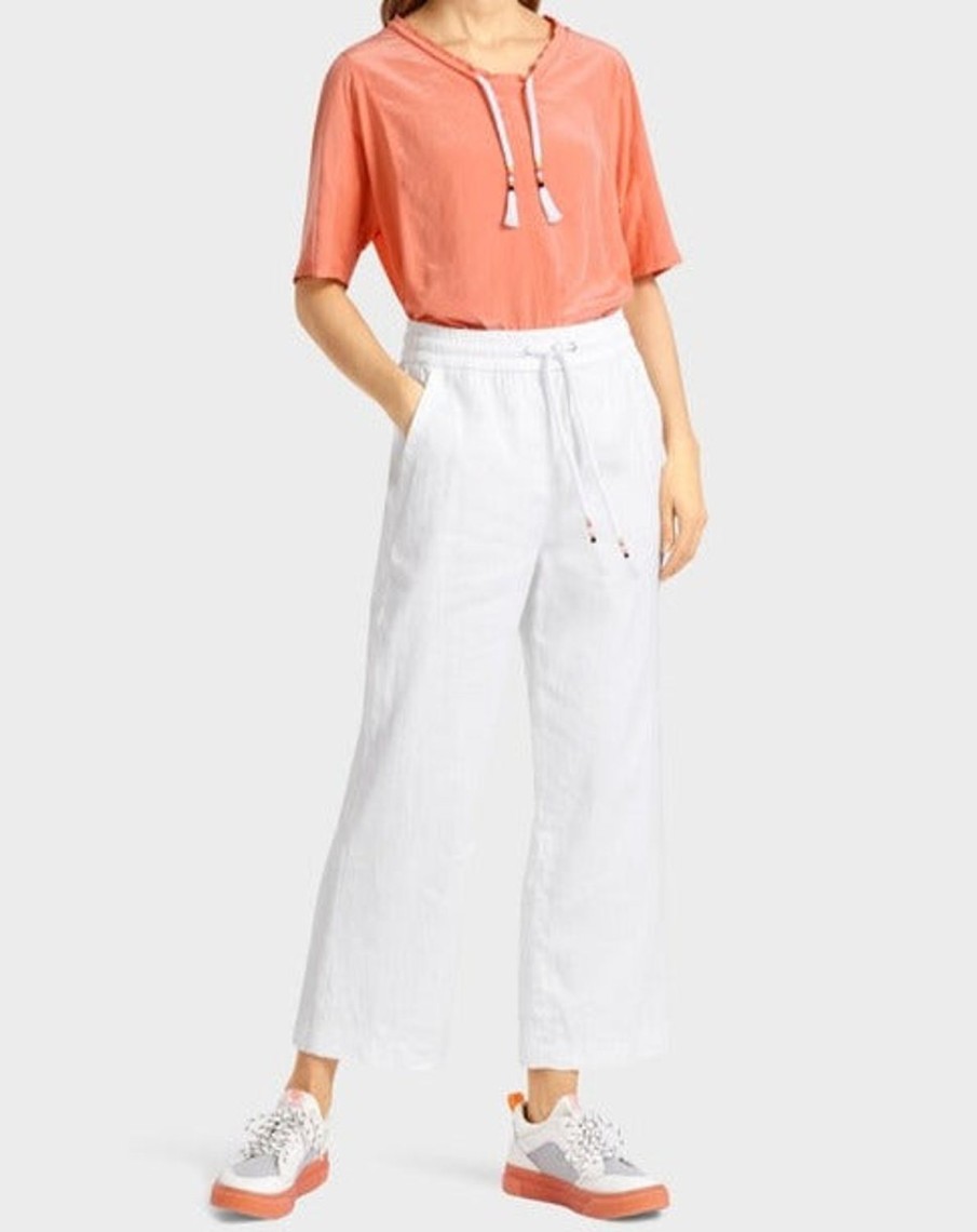 Women MARC CAIN Pants | Casual Summer Pants In A Linen Blend