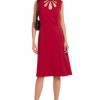 Women MARC CAIN Dresses | Elegant Sleeveless Dress With Cut-Outs 287-Brt Brgd