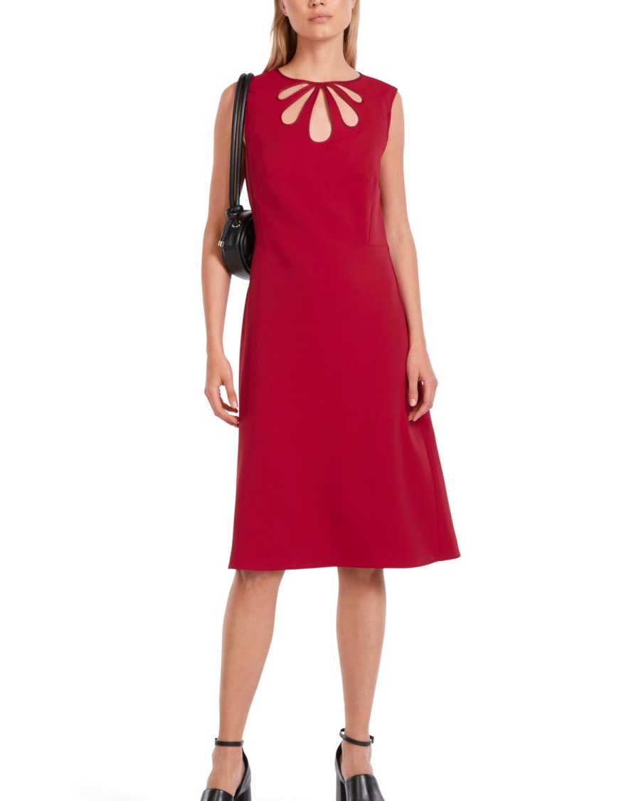 Women MARC CAIN Dresses | Elegant Sleeveless Dress With Cut-Outs 287-Brt Brgd