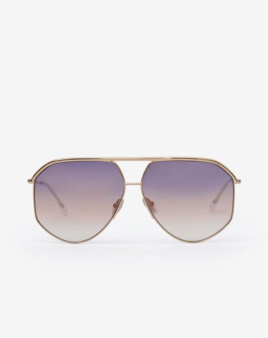 Women Isabel Marant Sunglasses | Aviator Hexagonal Gold