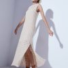 Women MARC CAIN Dresses | Midi Length Crochet Cream Dress 131-Creme