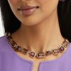 Women Oscar De La Renta Jewellery | Amethyst Victorian Glass Necklace