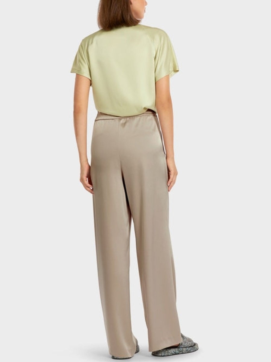 Women MARC CAIN Pants | High Waisted Lounge Pants With Pleated Front 615-Soft Taupe