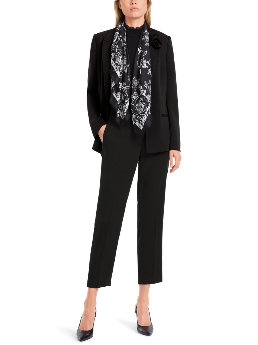 Women MARC CAIN Jackets & Blazers | Fitted Blazer With Rose Applique