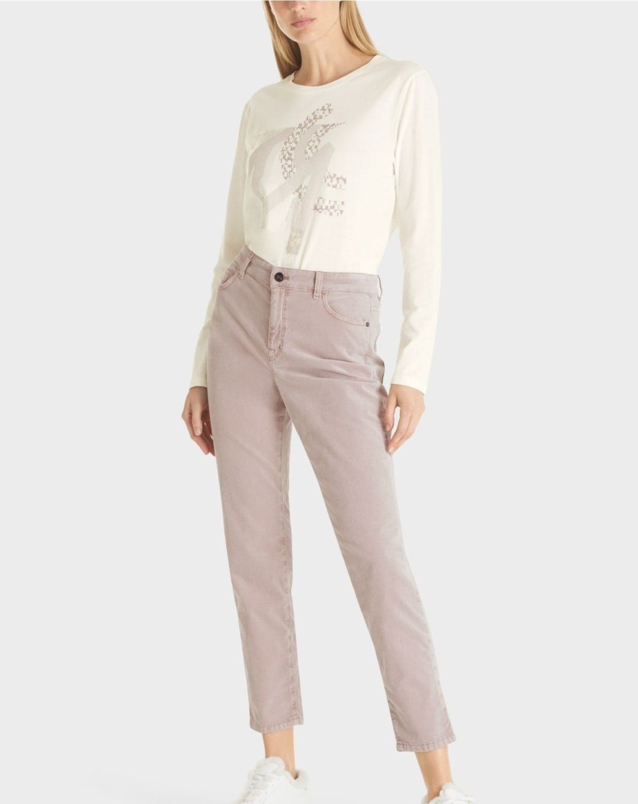 Women MARC CAIN Pants | Velvet Trousers In A Jean Style Deserttaupe