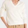 Women MARC CAIN Loungewear | Fine V Neck Cotton And Silk Knit