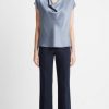 Women VINCE Tops | Cowl Nk Cap Slv Blouse