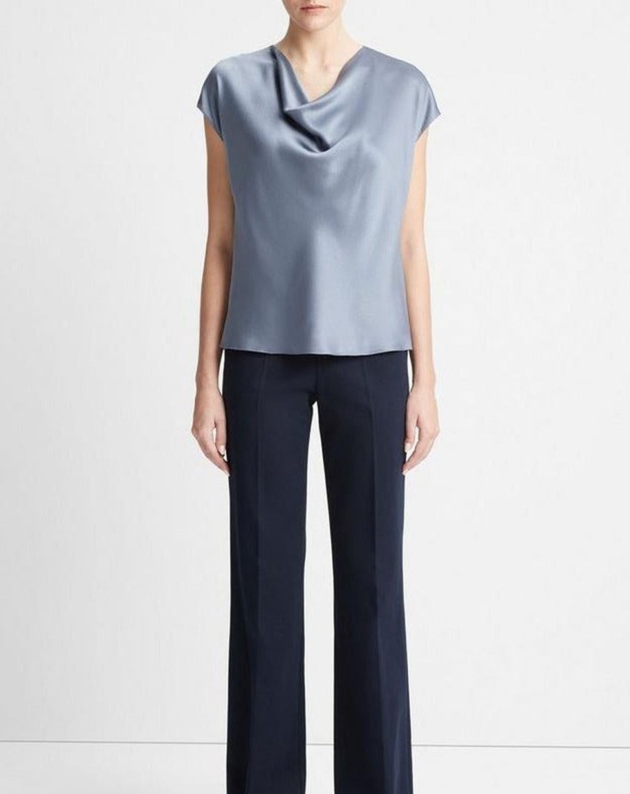 Women VINCE Tops | Cowl Nk Cap Slv Blouse