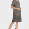 Women MARC CAIN Dresses | Knitted In Germany Dress Shift W Boucle' Dot Pattern Light Brown