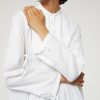 Women Aspesi Shirts & Blouses | Poplin Shirt With Pleating Detail White