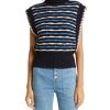 Women VERONICA BEARD Knitwear | Tarina Sweater Vest Navy Multi