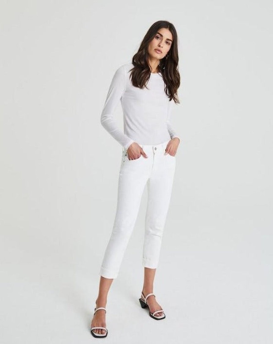 Women AG JEANS Jeans & Denim | Ex Boyfriend Slouchy Slim White Tonal White