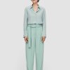 Women Joseph Pants | Fluid Wool Melange Devonport Trousers Sage