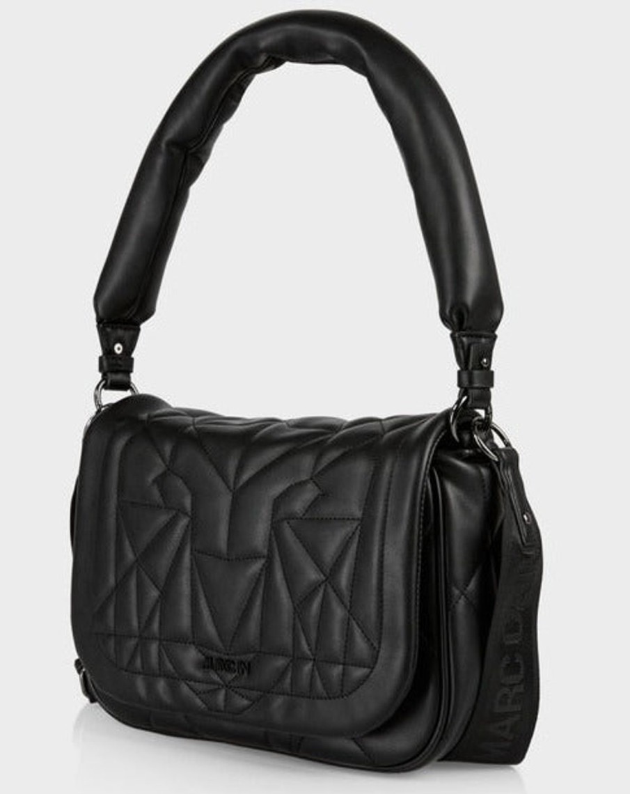 Women MARC CAIN Bags | Black Shoulder Bag 3D Quilting And Handles 900-Black