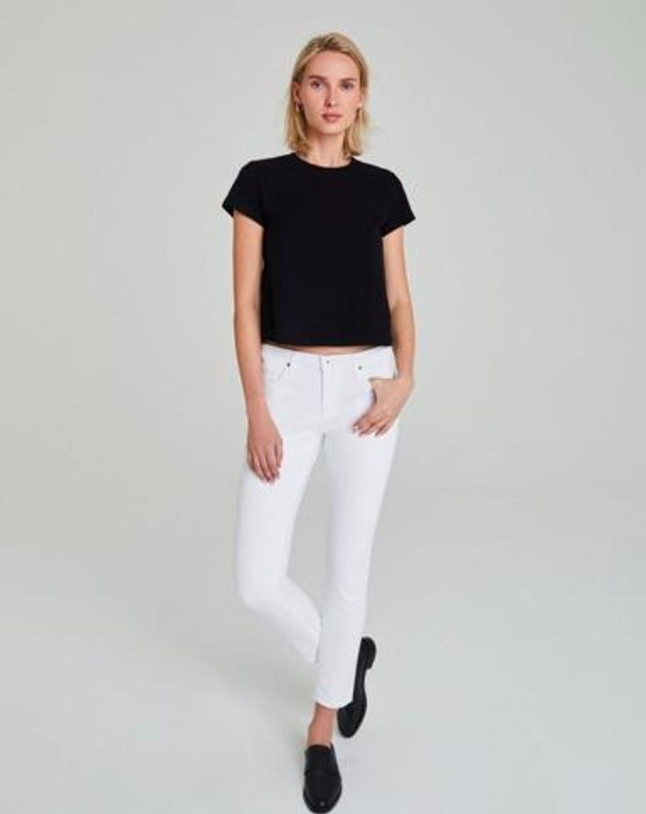 Women AG JEANS Jeans & Denim | Prima Mid Rise In Cigarette Leg/White Canvas