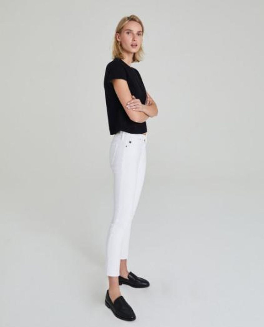 Women AG JEANS Jeans & Denim | Prima Mid Rise In Cigarette Leg/White Canvas