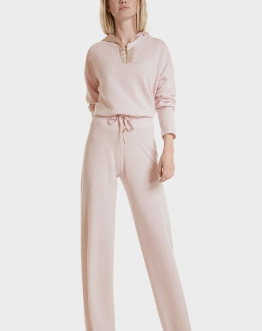 Women MARC CAIN Pants | Luxurious Knitted Wide Leg Leisure Pants Pannacotta