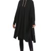 Women MARC CAIN Coats & Parkas | Hoodie Cap In A Kimono Shape 900-Black