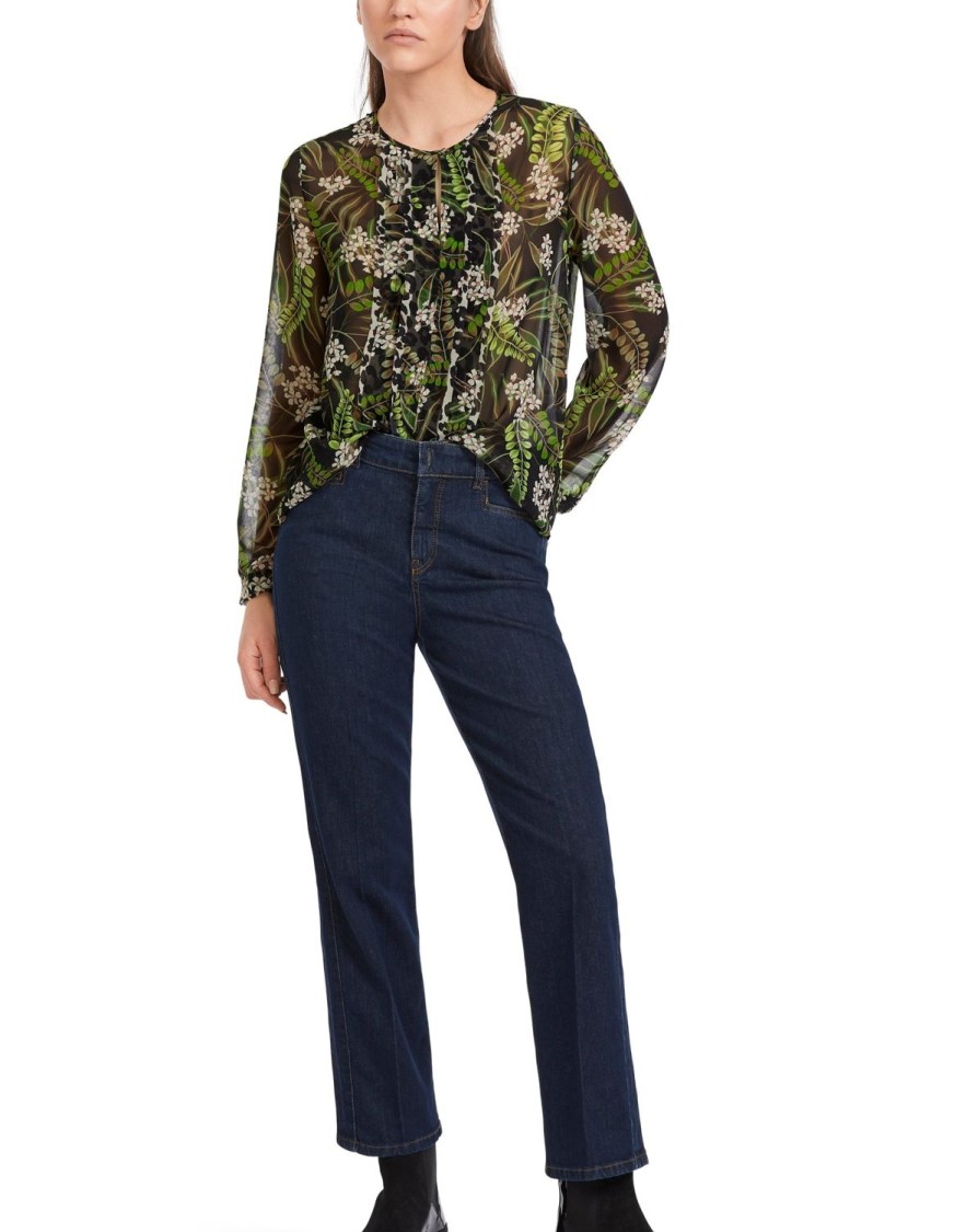 Women MARC CAIN Shirts & Blouses | Blouse W Botanical Floral Print 900-Black