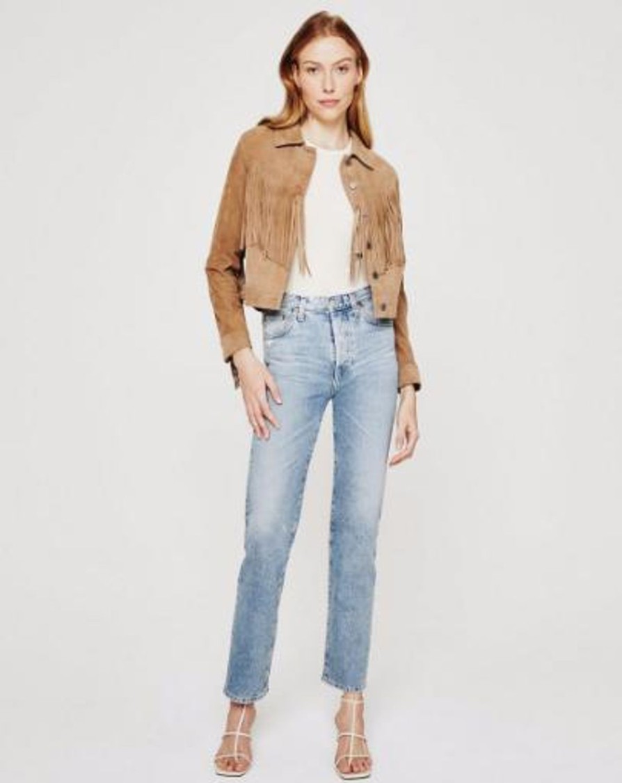 Women AG JEANS Jeans & Denim | Alexxis Straight Jean With Fray Back Pocket