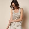 Women MOS MOSH Tops | Astrid Silk Tank Top Feather Grey