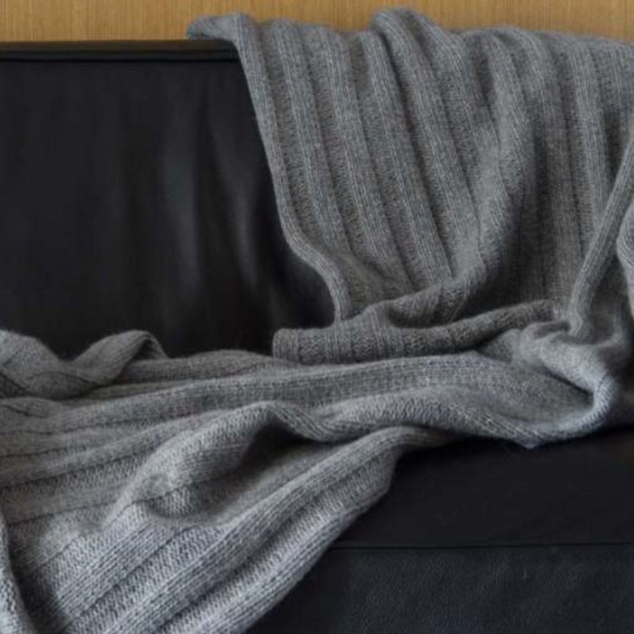 Home BEMBOKA | Angora & Wool Throw-Chunky Rib