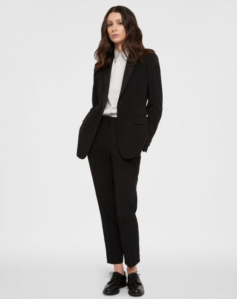 Women Aspesi Pants | City Pant In Crepe Satin Black