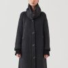 Women Transit Par Such Coats & Parkas | Coat Asymmetric Button Dark Grey