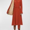 Women Joseph Dresses | Silk Crepe De Chine Fairbaim Dress Cinnamon