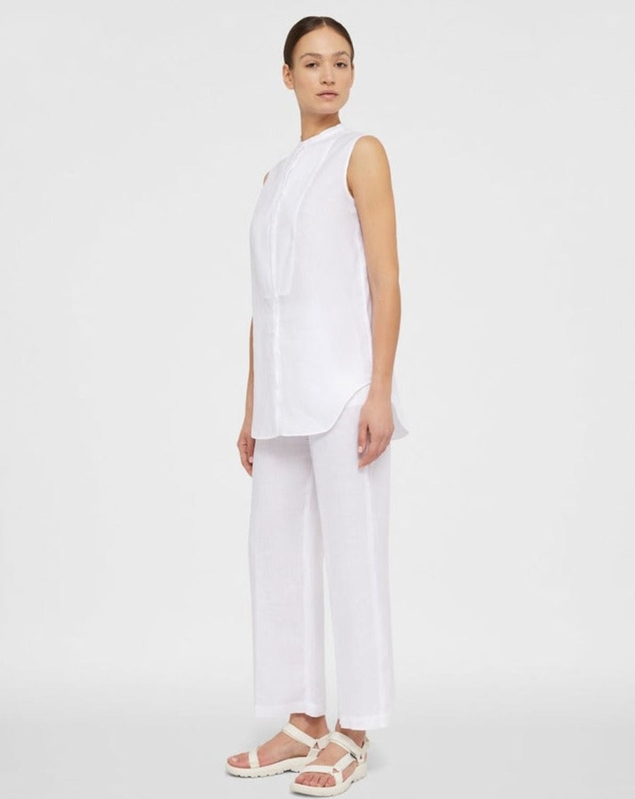 Women Aspesi Shirts & Blouses | Sleeveless Shirt W Mandarin Collar & Yoke Detail