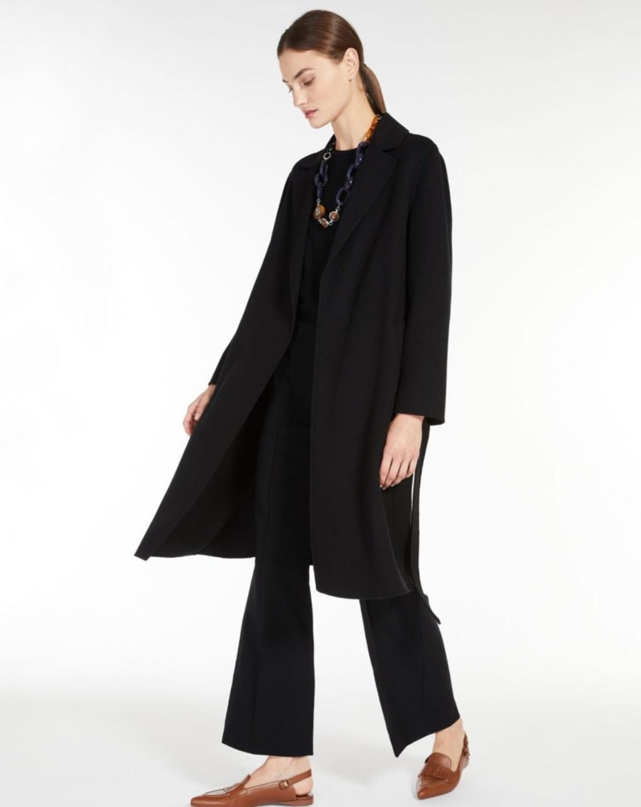 Women MAX MARA Coats & Parkas | Pauline Robe Midi Length Coat Black