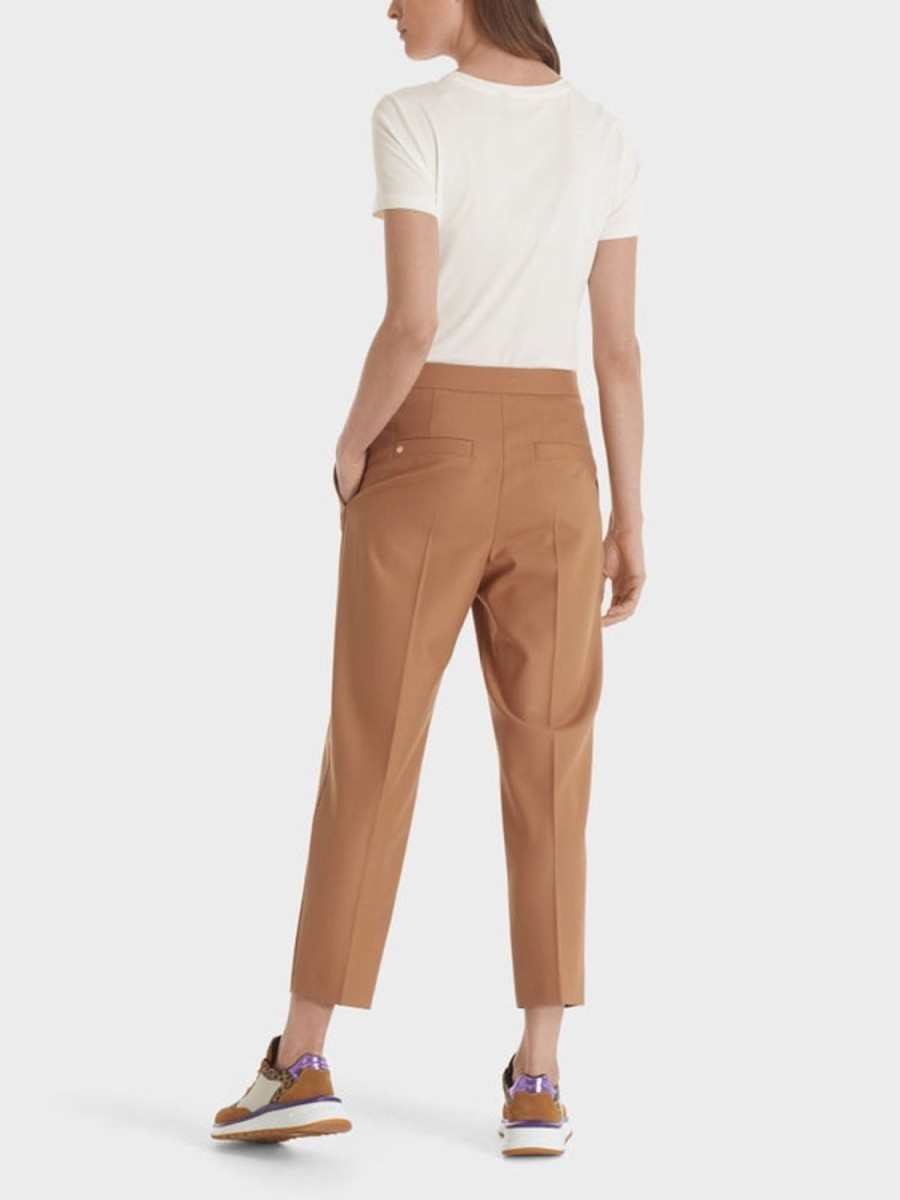 Women MARC CAIN Pants | High Waisted Trousers W Double Pleats Clay Brown