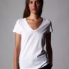 Women MAJESTIC FILATURES T-Shirts & Singlets | Julia V-Neck Cotton Deluxe