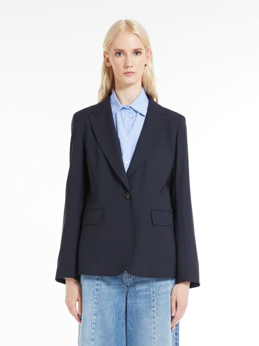 Women MAX MARA Jackets & Blazers | Valda Slim-Fit Blazer Navy