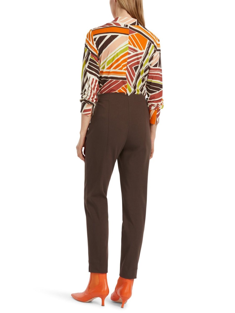 Women MARC CAIN Pants | Slim Fit Pants W Small Split At Hem