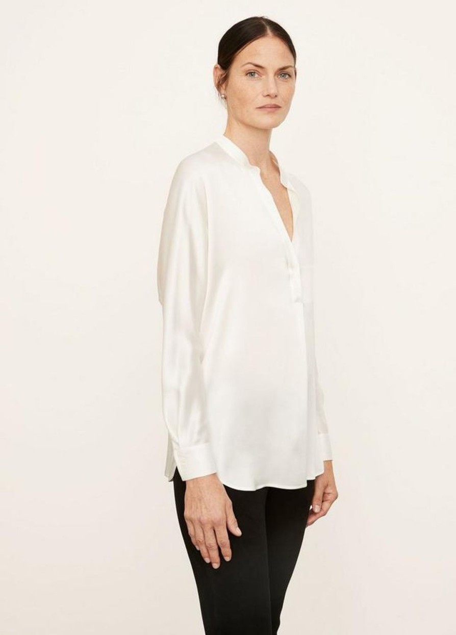 Women VINCE Shirts & Blouses | Band Collar Blouse