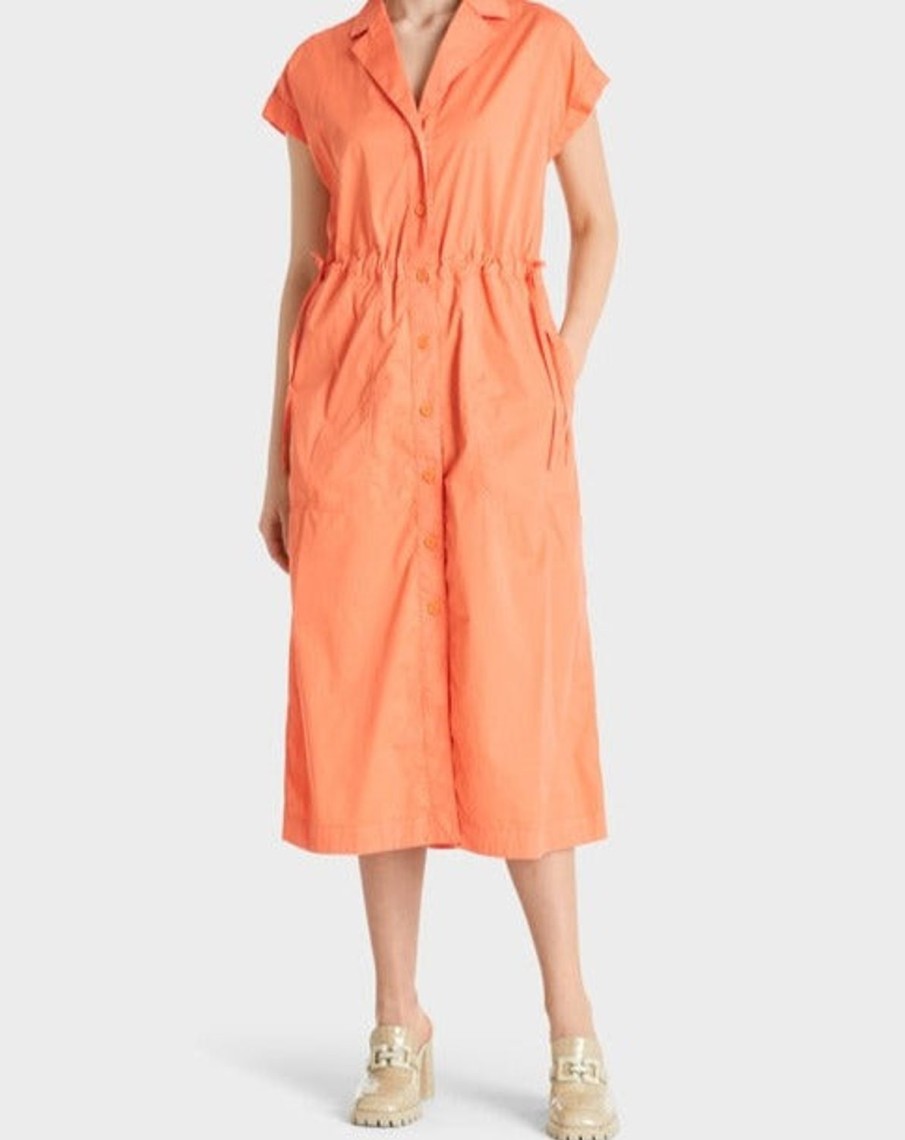 Women MARC CAIN Loungewear | Sporty Dress With Mesh And Cord 465-Lt Trct