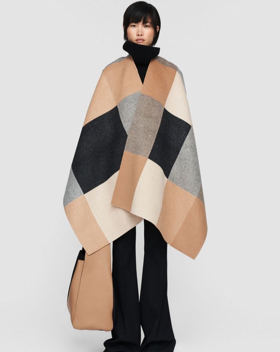 Women Joseph Coats & Parkas | Double Face Collage Kennings Poncho