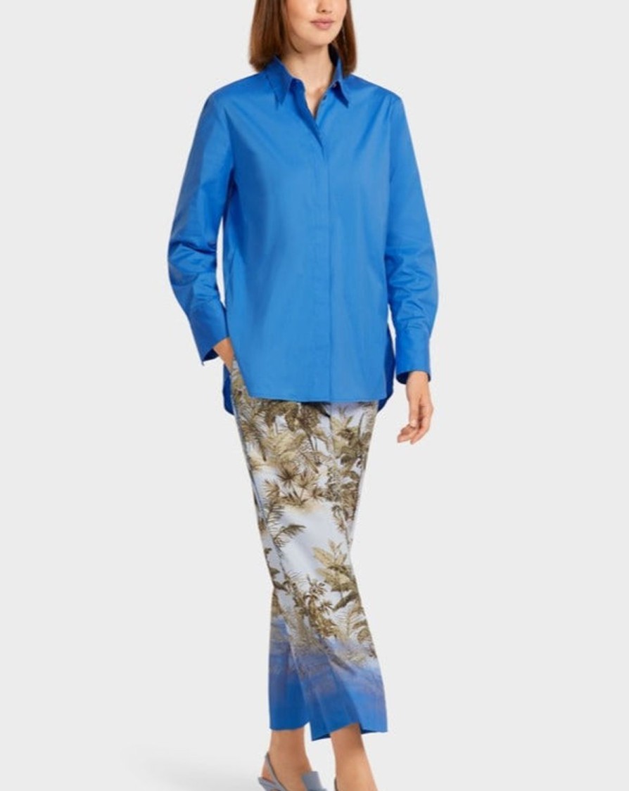 Women MARC CAIN Shirts & Blouses | Long Blouse In A Cotton Blend