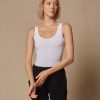 Women MAJESTIC FILATURES T-Shirts & Singlets | Superwash Viscose & Elastine Tank Blanc